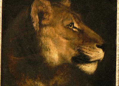 paintings, animals, lions, Theodore Gericault - random desktop wallpaper