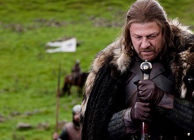 cloaks, Game of Thrones, A Song of Ice and Fire, Sean Bean, TV series, Eddard 'Ned' Stark, swords, George R. R. Martin, House Stark - related desktop wallpaper