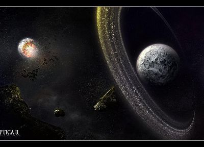 outer space, artistic, planets, digital art - random desktop wallpaper
