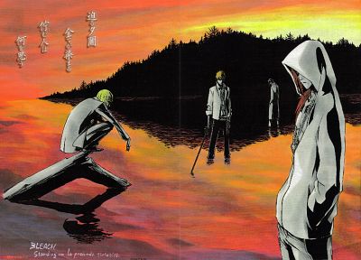 Bleach, Kurosaki Ichigo, Hirako Shinji, Abarai Renji, Ishida Uryuu - random desktop wallpaper