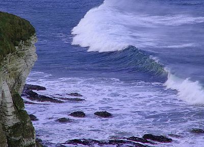 waves, rocks, sea - desktop wallpaper