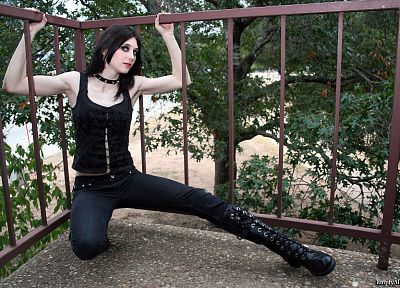 boots, women, Gothic, leather boots - related desktop wallpaper