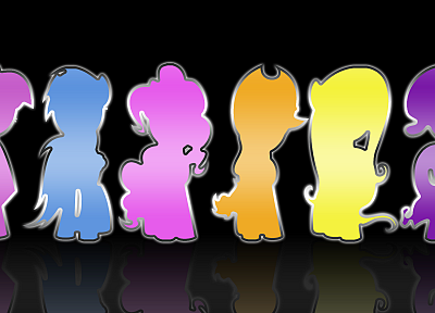 silhouettes, reflections, My Little Pony: Friendship is Magic, Mane 6 - duplicate desktop wallpaper