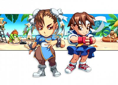 Street Fighter, Sakura, Chun-Li, Chinese clothes - random desktop wallpaper