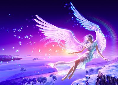 angels, fantasy, animal ears, 3D - desktop wallpaper