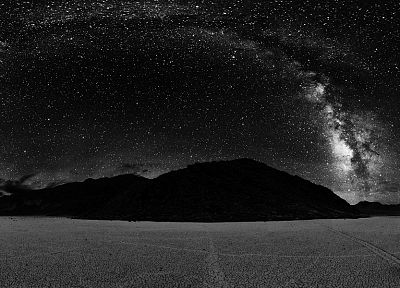 stars, grayscale, night sky - desktop wallpaper