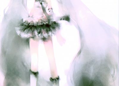 Vocaloid, Hatsune Miku, knee socks - desktop wallpaper