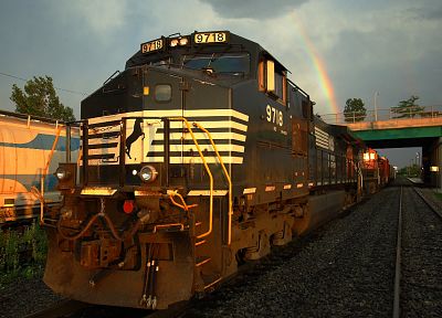 railroad tracks, locomotives - duplicate desktop wallpaper