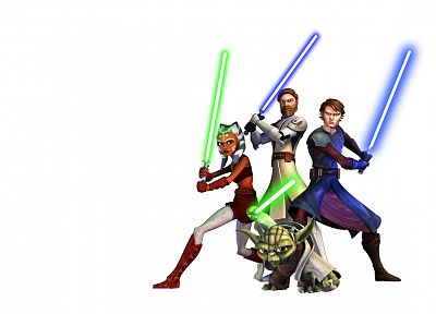 Anakin Skywalker, Yoda, Star wars: The Clone wars, Obi-Wan Kenobi, Ahsoka Tano - random desktop wallpaper