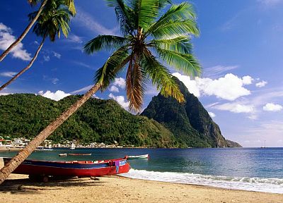 west, escape, boats, Caribbean, saint lucia, beaches - desktop wallpaper