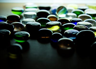 glass, macro, marbles - desktop wallpaper