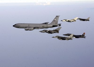 aircraft, military, F-15 Eagle, F-16 Fighting Falcon, KC-135 Stratotanker, GR4 Tornado - desktop wallpaper