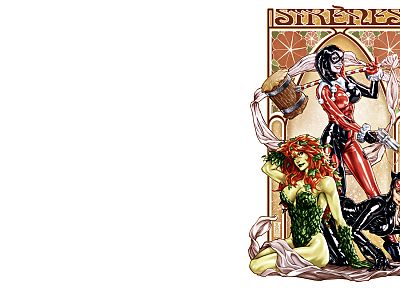 Harley Quinn, Catwoman, Poison Ivy, Art Nouveau, stained glass - random desktop wallpaper