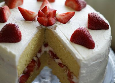 food, sweets (candies), desserts, strawberries, cakes - related desktop wallpaper