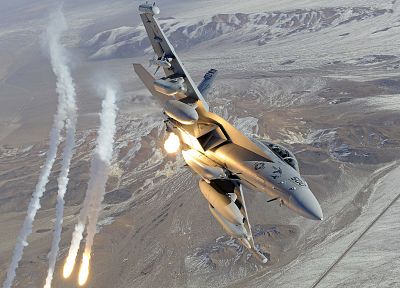 flares, F-18 Hornet - random desktop wallpaper