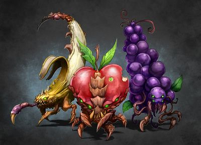 StarCraft, fruits, Zerg - random desktop wallpaper