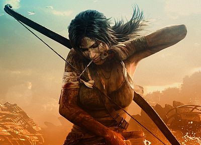 Tomb Raider, Lara Croft, bow (weapon), portraits - random desktop wallpaper