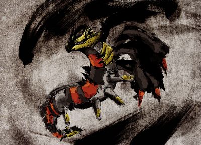 Pokemon, sumi-e, giratina - random desktop wallpaper