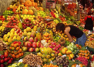 market, fruits, oranges, bananas, apples - desktop wallpaper