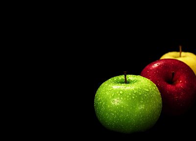 fruits, food, apples, black background - random desktop wallpaper