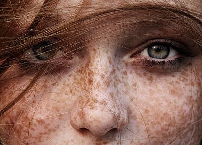 women, redheads, freckles - duplicate desktop wallpaper