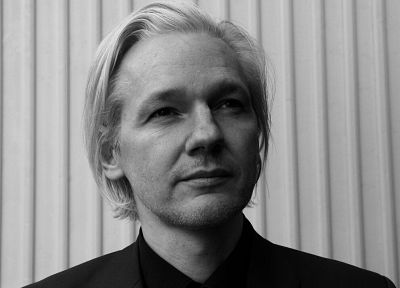 Julian Assange, monochrome - related desktop wallpaper