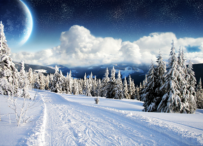 landscapes, snow - duplicate desktop wallpaper