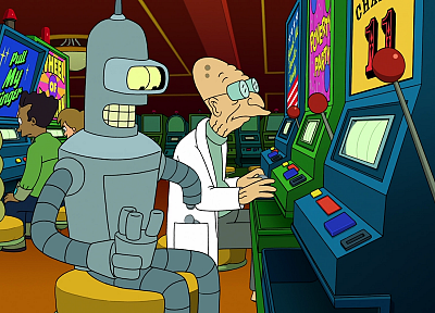 Futurama, Bender, screenshots, Professor Farnsworth - random desktop wallpaper