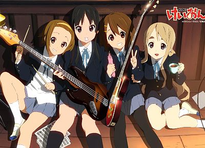 K-ON!, school uniforms, Hirasawa Yui, Akiyama Mio, Tainaka Ritsu, Kotobuki Tsumugi - duplicate desktop wallpaper