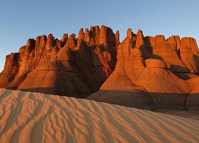 deserts, sahara, Algeria, rock formations - desktop wallpaper