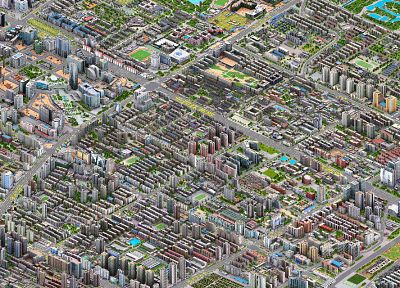 cityscapes, buildings, detailed, isometric, cities - related desktop wallpaper