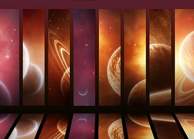 outer space, planets, mosaic - related desktop wallpaper
