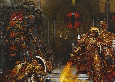 imperial guard, warriors, Horus Heresy, Horus, Sanguinius, The Emperor - random desktop wallpaper