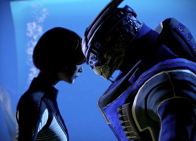 video games, Mass Effect, Garrus Vakarian, FemShep, Commander Shepard - related desktop wallpaper