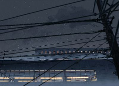 Makoto Shinkai, power lines, 5 Centimeters Per Second - random desktop wallpaper