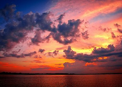 sunset, clouds, skyscapes, sea - related desktop wallpaper