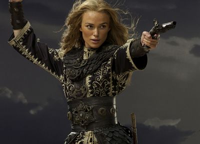 Keira Knightley, weapons, Pirates of the Caribbean, swords, Elizabeth Swann - desktop wallpaper