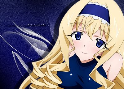 blondes, blue eyes, long hair, Infinite Stratos, blush, Alcott Cecilia, anime girls - duplicate desktop wallpaper