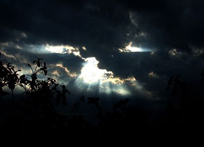 clouds, silhouettes, sunlight, skyscapes - related desktop wallpaper