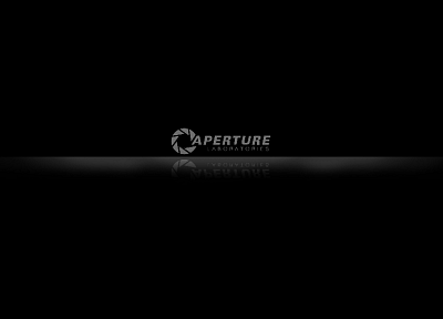 Portal, black, Aperture Laboratories, black background - desktop wallpaper