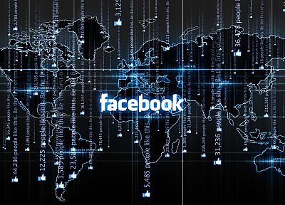 Facebook, maps, world map - desktop wallpaper