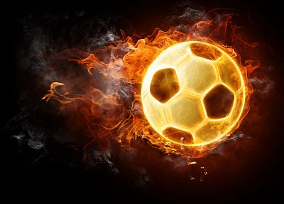 fire, soccer, balls - random desktop wallpaper