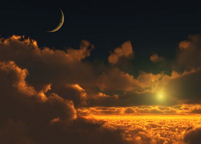 sunset, clouds - desktop wallpaper