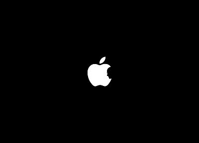 minimalistic, Apple Inc., monochrome, Steve Jobs, logos, black background - desktop wallpaper