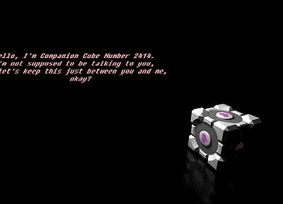 Portal, Companion Cube - random desktop wallpaper