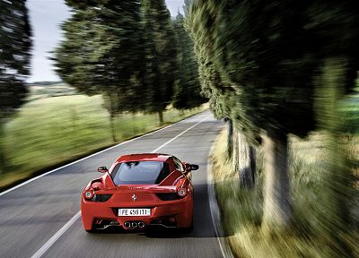 cars, Ferrari, roads, vehicles, Ferrari 458 Italia - related desktop wallpaper
