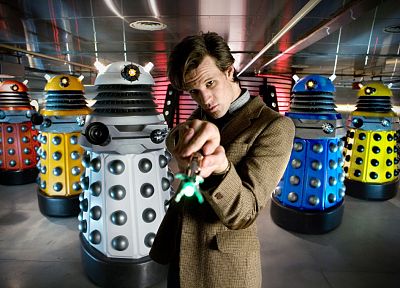 Matt Smith, Dalek, Eleventh Doctor, Doctor Who - desktop wallpaper
