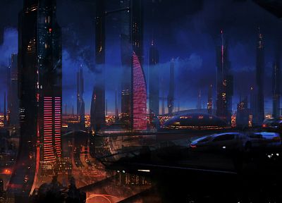 futuristic, Mass Effect, science fiction, city skyline - desktop wallpaper