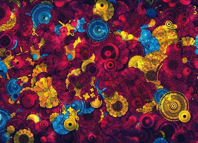 abstract, pattern, multicolor, vectors, circles, babies - desktop wallpaper