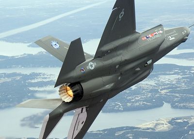 aircraft, military, fighter jets, F-35 lightning - random desktop wallpaper